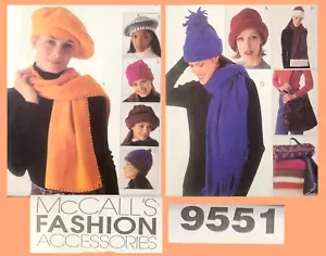 UC McCalls Schnittmuster Polarfleece Winter Baskenmütze Beanie Mützen Decke Schals Tasche - Bild 1 von 3