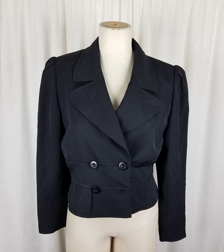 Blazer Vintage Valentino Miss V Lana Tagliata Doppio Petto Donna 44 10