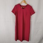 Ladies Dress Size 14 EASTEX Pink Woven Shift Smart Day Office Work Party 