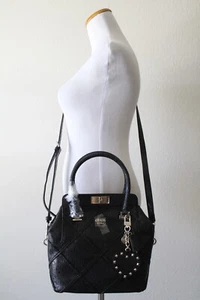 Authentic NWT GUESS Winett Small Turnlock Satchel Style # SG662205 - Black - Picture 1 of 12