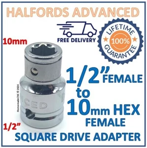Halfords Advanced 1/2" azionamento quadrato femminile a 10 mm femmina esagonale - P&P gratuito - Foto 1 di 7
