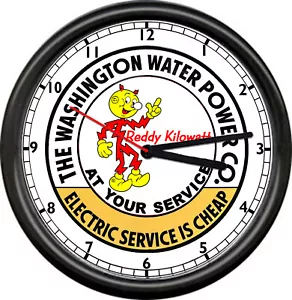 Reddy Kilowatt Washington Water Power Company Lineman Utility Sign Wall Clock - Picture 1 of 1
