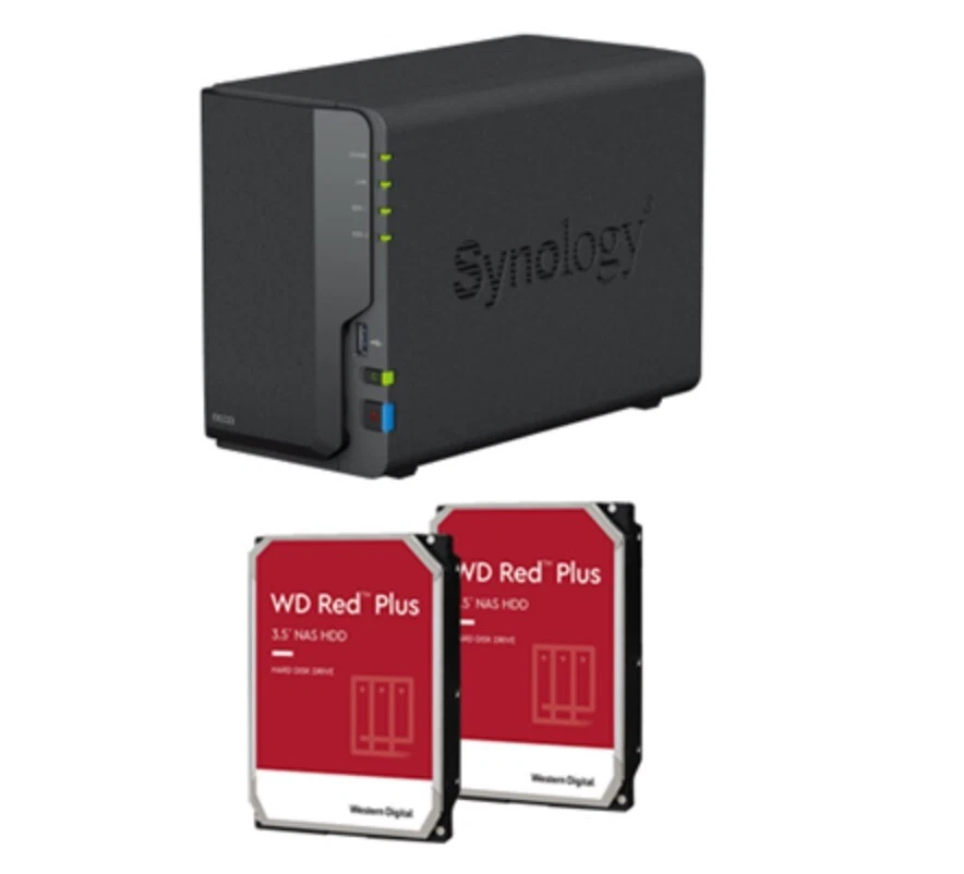 Synology DS223 32TB, 24TB, 16TB, 12TB, 8TB, HDD's 2 Bay NAS Storage Solution Kit - Image 1 of 4