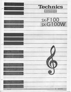 Technics SX-F100 SX-G100W Electronic Organ Owners Manual 166 pages - Picture 1 of 1