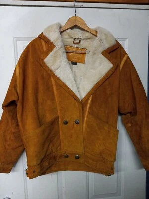 Chaqueta de Sherling de Cuero Genuino Express para Mujer Talla Mediana MUY BONITA Foto 1 de 4