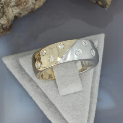 Wert 1990 € Bicolor Brillant Ring (ca. 0,25 carat) 585 14 Karat Gold - Bild 1 von 4
