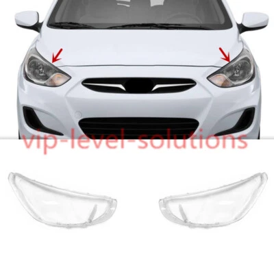 Para Hyundai Accent 2012-2017 Un par de lentes de faros cubierta transparente + pegamento sellador Foto 1 de 4
