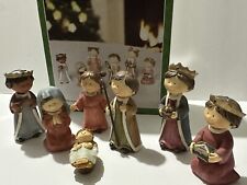 Children's 7 Piece Nativity Set Resin Mary Joseph Baby Jesus Christmas Decor