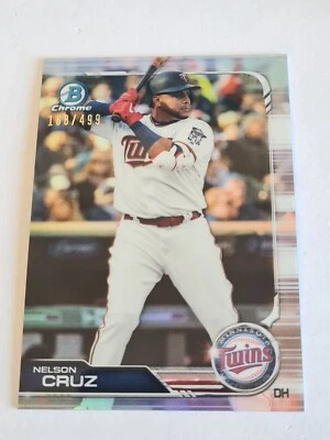 2019 Bowman Chrome Refractor #70 Nelson Cruz Minnesota Twins 168/499 - Image 1 of 2
