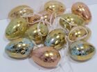 Vintage Style Easter Gold Foil Eggs Egg Ornaments Home Decor 12pc