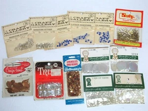 Lot 13 Vtg NIP Sequins Pins & Rhinestones Settings Trims Costumakers Craft House - Picture 1 of 7