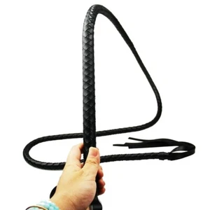 Látigo de azotes Cuero PU Bullwhip Flogger Paleta Montar Caballo Recortar Venda para los ojos EE. UU. - Imagen 1 de 19