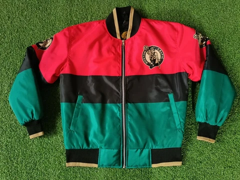 Boston Celtics NBA Satin Bomber Style Letterman Basketball Varsity Jacket Cover