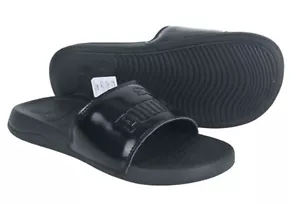 Puma Women Pop-Cat 20 Slipper Running Shoes Black Beach Slide Sandals 37447102 - Picture 1 of 11