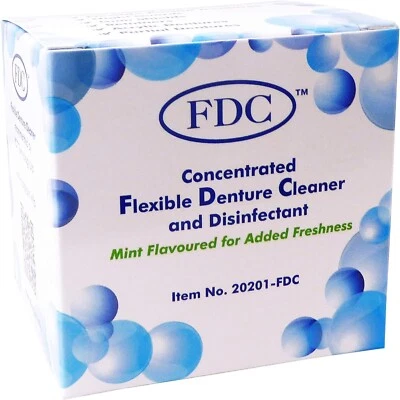 FDC Flexible Denture Cleaner and Disinfectant Mint Flavour - 3 Month Supply 1Box