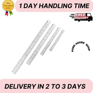Stainless Steel Ruler Metal Straight Edge Measuring Tool Set Of 4( 6/8/12/1) - Picture 1 of 3