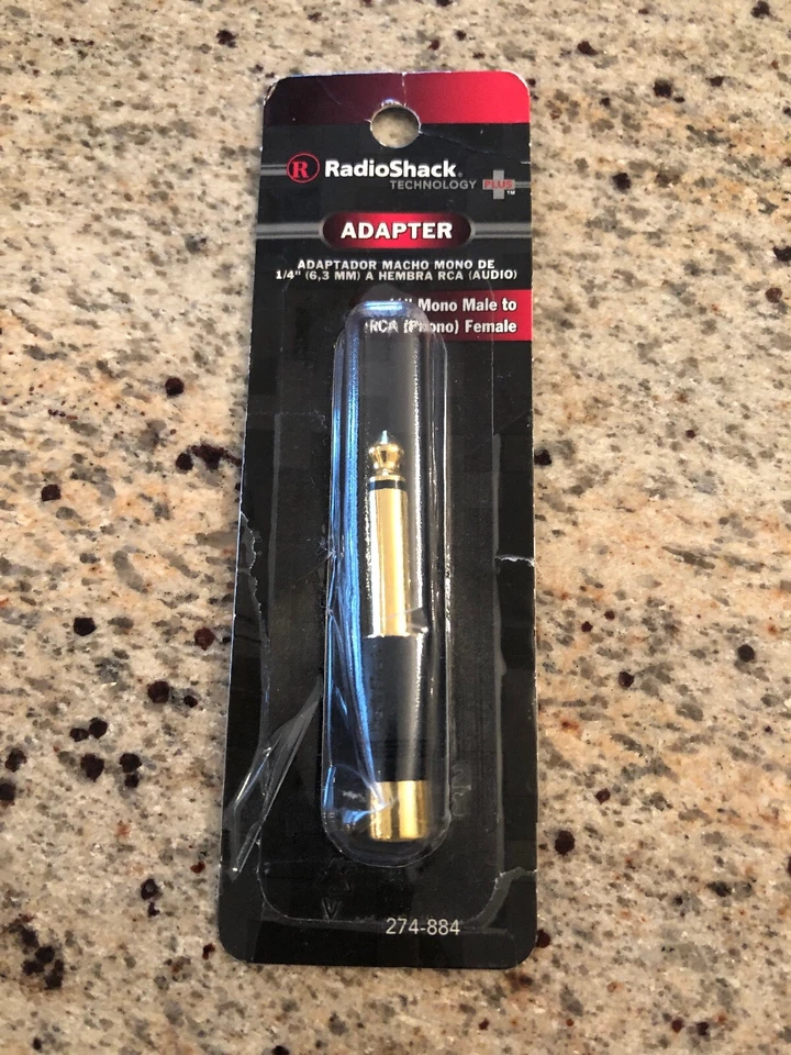 New Boxed RADIO SHACK  274-884 STEREO Headphone Microphone Adaptor   - Image 1 of 3