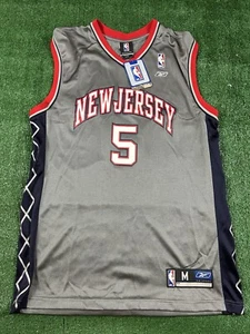 NOS RARE Vintage Reebok NBA New Jersey Nets Jason Kidd #5 Jersey Size M Pro Cut - Picture 1 of 5