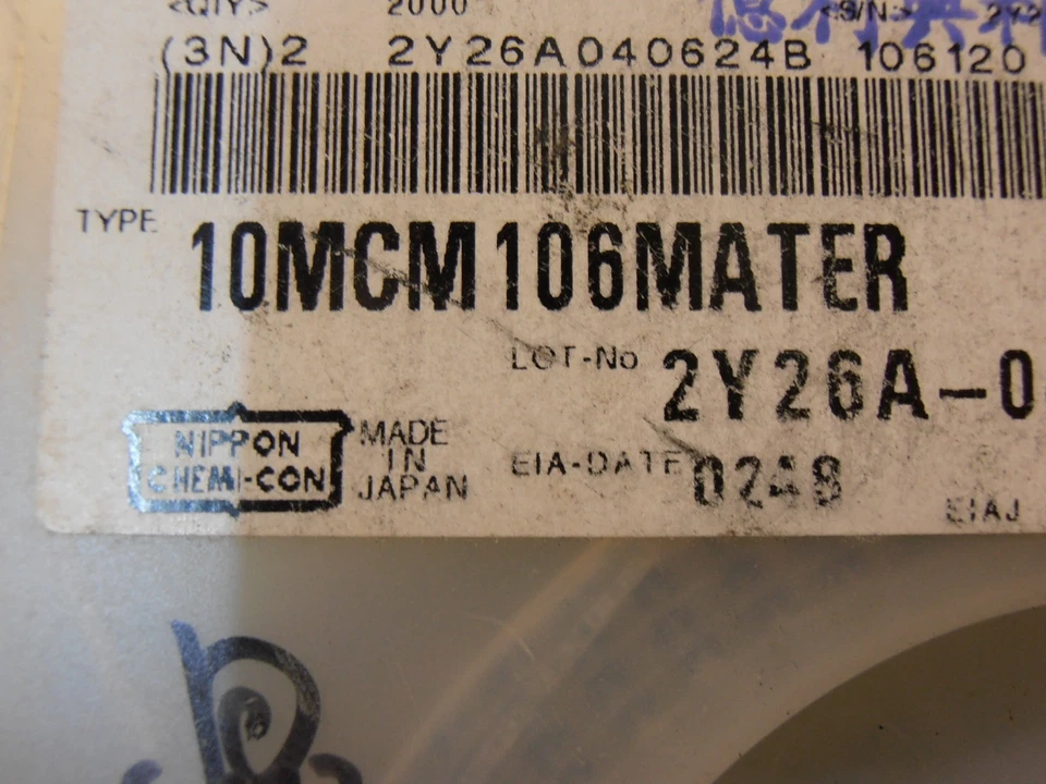 50PCS 10MCM106MATER Tantalum Capacitor 10uf  10V 20%  case A NIPPON CHEMICON - Image 1 of 1