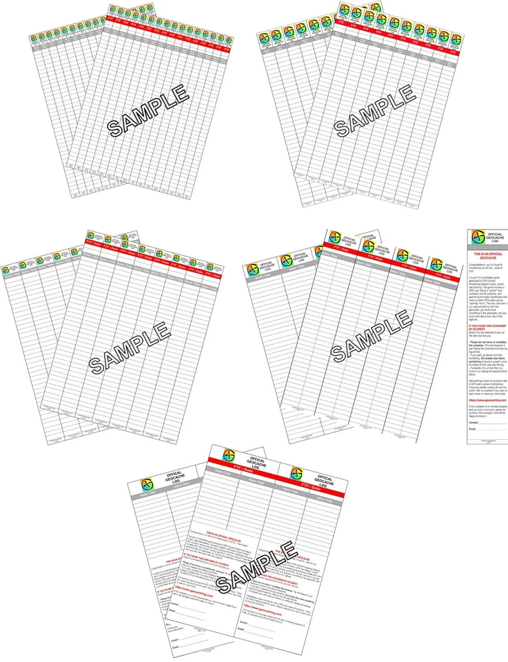 Practical Geocaching® - Troncos 3 o 5 PÁGINAS de un tamaño - RITR® 1/2, 3/4, 1, 2, 4 - Imagen 1 de 1