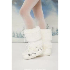 Botas Sanrio Hello Kitty de piel sintética para mujer talla 7 blancas con cordones - Imagen 1 de 3