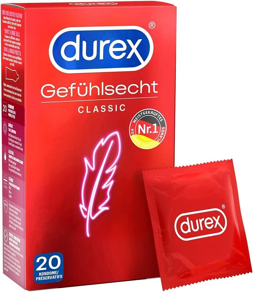 Durex 16596667 Gefühlsecht Classic 20St. Kondome - Transparent