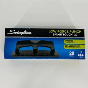 Swingline SmartTouch 3-Hole Punch Gray & Black Low Force 20 Sheet Capacity - Picture 1 of 8