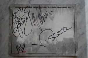 ASHLEY MASSARO + VISCERA (MABLE) SIGNED WWE WWF SHEET AUTOGRAPHED VAL VENIS AEW - Picture 1 of 1