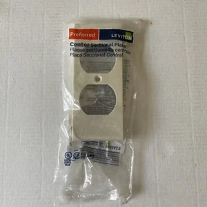 Leviton Light Almond Sectional Receptacle Wallplate Duplex Cover PSC8-T P - Picture 1 of 2