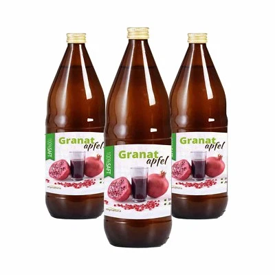 Mynatura Pomegranate Direct Juice, 100% Pomegranate Juice (3x1L Bottle Set) - Image 1 of 4