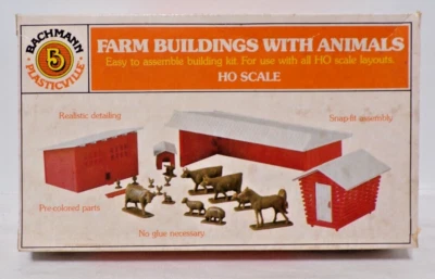 Bachmann Ho Plasticville FARM BUILDING With ANIMALS #2652 - 1/87 - Complete - Image 1 of 4