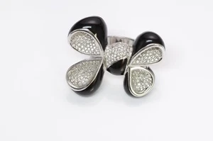 Christian Dior Crystal Enamel Bow Ring - Picture 1 of 4