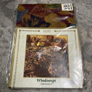 Bardwil Linens Fall Tablecloth Square 52” X 52” Windswept Leaves Fabric - Picture 1 of 4