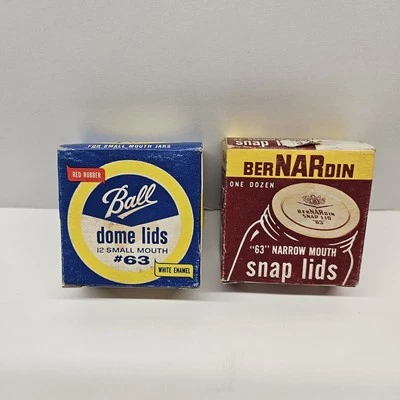 Lot of Vintage #63 Ball Dome Lids and BerNARdin Snap Lids, NEW - Image 1 of 4
