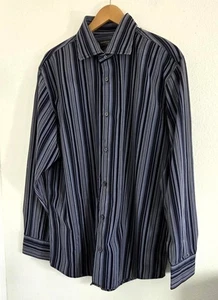 Banana Republic Herren blau gestreift Knopfleiste Langarm Hemd Größe XL - Bild 1 von 6
