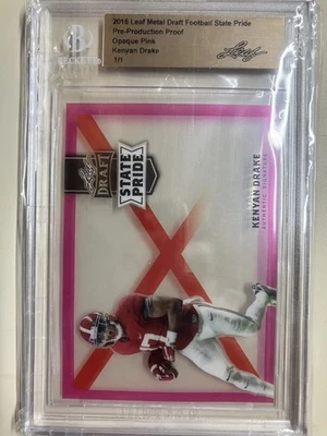 2016 Leaf Metal Draft Kenyan Drake Opaque Pink Pre-Production Proof 1/1 - Image 1 of 2