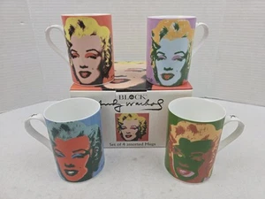 Set 4 tazze da tè caffè vintage 1997 Block Andy Warhol Marilyn Monroe Pop Art - Foto 1 di 11