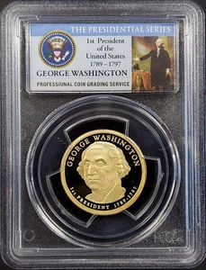2007 S Proof George Washington Presidential Dollar, PCGS classificato PR 69 DCAM! - Foto 1 di 4