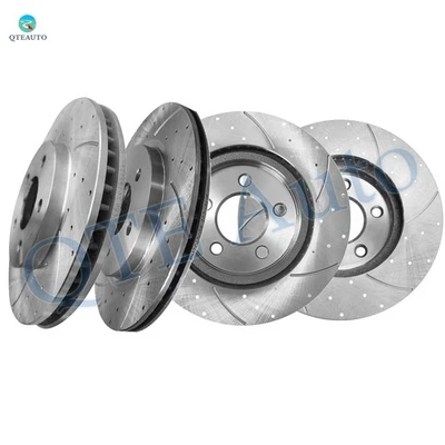 Juego de 4 rotores de freno perforados delanteros 293 mm-traseros 300 mm para Ford Mustang 2005-2010 Foto 1 de 4