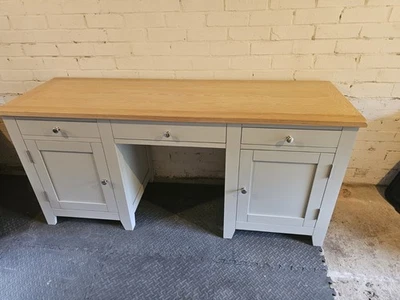 Cotswold Company Dove Grey Double Pedestal Dressing Table - Image 1 of 4