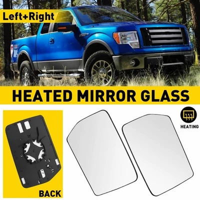 2PCS FOR 2006-2008 Lincoln Mark LT LEFT+RIGHT SIDE MIRROR GLASS W/ BACKING PLATE - Image 1 of 4