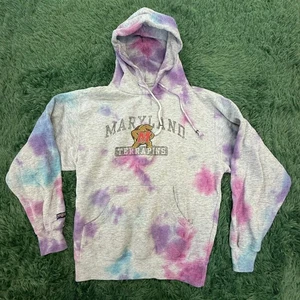 University of Maryland Jansport 90s Tie Dye Pullover Hoodie Sweatshirt Small - Picture 1 of 7