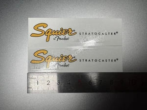 2Pc For Squier Stratocaster Guitar Bass Headstock Waterslide Decals Metallic Ink - Picture 1 of 8