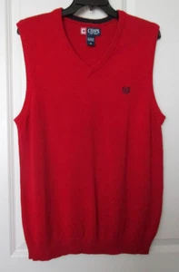 Chaps Ralph Lauren Men's Sweater Vest V-Neck Pullover 100% Cotton Red Size M - Picture 1 of 3