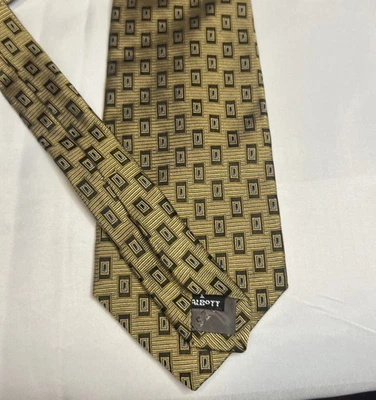 Robert Talbott Best of Class Anderson & Emami Gold Geometric Silk Tie USA - Image 1 of 4