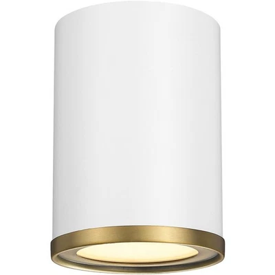 Z-Lite 2303F1-MW-RB Arlo Flush Mount Matte White and Rubbed Brass Foto 1 de 4