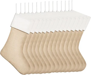 Medias de Navidad de arpillera de 18" a granel medias neutras de Navidad lisas para chimenea H - Imagen 1 de 9