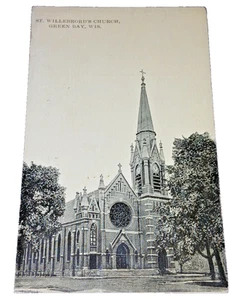 RARE Postcard St. Willebrords Holland Catholic Church Green Bay Wisconsin 1911 - Picture 1 of 6