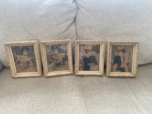 4 Different Framed CHERRY JEFFE HULDAH Mid Century Ballerina Dog Pink Boa Prints - Picture 1 of 13