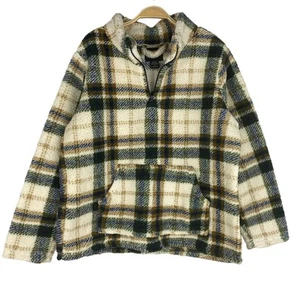 Marissa Olivia Sherpa 1/4 Zip Sweatshirt Women 1X Green Plaid Fleece Country NWT - Picture 1 of 8